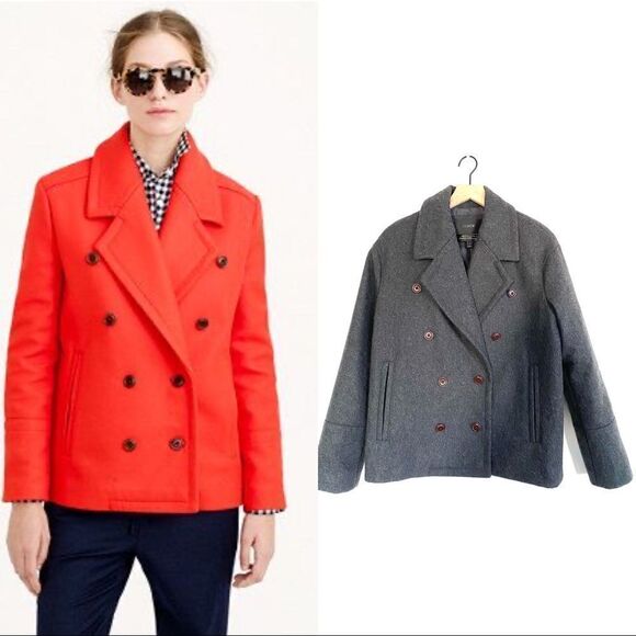 J.Crew Majesty peacoat size US4 dark gray - Picture 2 of 9